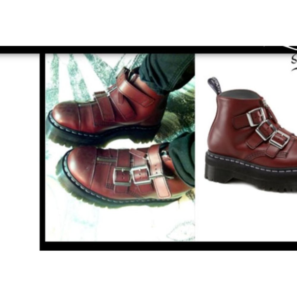 Dr. Martens thick bottom AGGY STRAP agyness US 7 UK 6 EU 39 cherry rough red